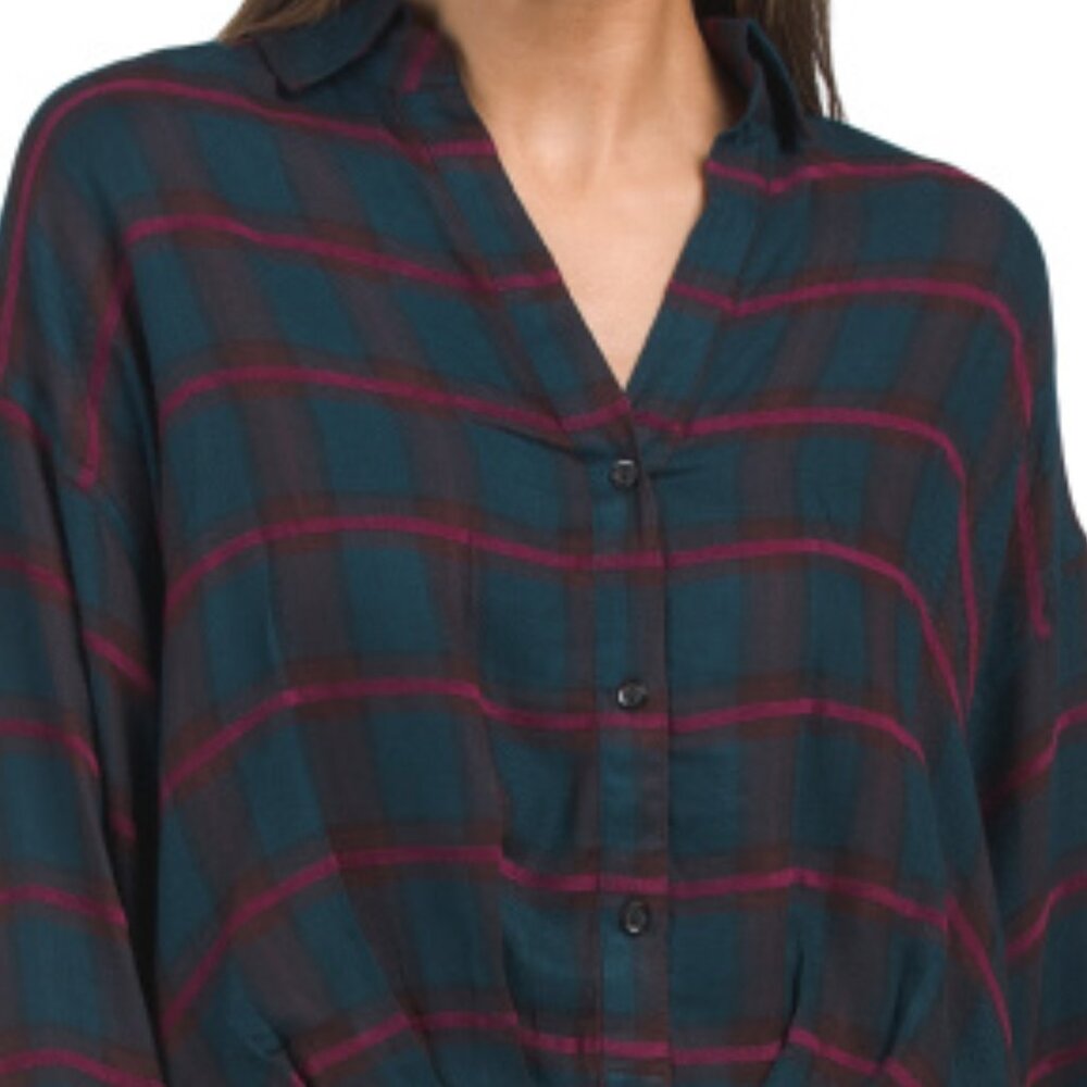 NEW Kut from the Kloth Long Sleeve Shirt Cropped Top Size L NWT